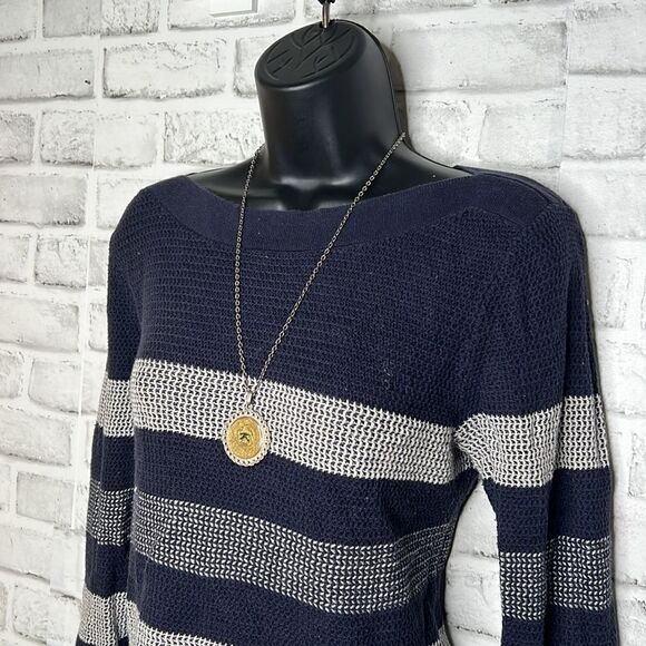 Market & Spruce Tawnee Cotton Blend Waffle Knit Pullover Sweater Size Small - Picture 3 of 6